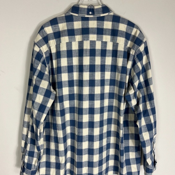 L.L.Bean Men's Blue Plaid Traditional Fit Dress Shirt Size XXL - Picture 9 of 13
